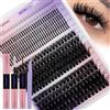 WENDY LASHES Kit Extension Ciglia 60D+80D Ciglia Manga Appuntite Con Ciglia-Inferiori Sottili, Individuali Lash D-Curl 12-18 mm 0,07 Estensioni Lash Fai Da Te(4 Stili-60D+80D)