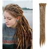 SEGO Dreadlock Extension Treccine Capelli Finti 5 Pezzi Dread Rasta Donna Bambina Braiding Hair Fibre Crochet 50cm - coffee brown