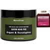 MAROC GLAM Sapone Nero marocchino 250g, Zenzero ed Eucalipto con Olio di Argan Biologico. 100% naturale + Guanto esfoliante kessa di qualità -Peeling Hammam marocchino, Esfoliante peli incarniti - MAROC GLAM