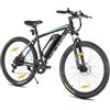 HILAND Bici elettrica nera da 26 pollici con motore da 250 W, batteria da 36 V e 7,8 Ah, mountain bike elettrica per uomo e donna, cambio a 7 velocità con freni a disco