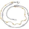 Engelsrufer Cavigliera da donna con perle o zirconi, in argento Sterling 925 rodiato o in acciaio inox, lunghezza regolabile, senza nichel, adatto a persone allergiche, Länge 22 + 5 cm, Acciaio