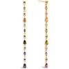 SINGULARU - Orecchini Cascade Glam. Ottone con Placcatura Oro 18Kt. Lunghi con Zirconi. Chiusura in Silicone. Gioielli da Donna
