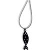 Generic Collana Girocollo magnetica con ciondolo (Argentata con cuore nero)