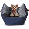 ALLSOPETS Seggiolino Auto per Cani Seggiolino Auto Rialzato Confortevole per Cani di Piccola Taglia con Guinzaglio di Sicurezza Letto da Viaggio per Animali per Maggior Parte delle Auto Blu