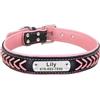 Generic Collari per Cani Personalizzati Incisa per Cani di Piccola, Media e Grande Taglia, Collare Personalizzato con Targhetta in Pelle Intrecciata - Taglie Regolabili (rosa S)