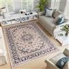TAPISO Colorado Tappeto Pelo Corto Resistente Design Tradizionale Beige Chiaro Motivo Floreale Orientale Cornice Bordo Chiaro Camera Salotto Soggiorno Sala Oeko-Tex 160 x 220 cm