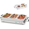 SOARS Scaldavivande Elettrico per Buffet 9L 450 W, Vassoio Scalda Vivande in Acciaio Inox con 3 Contenitori & Coperchi, Borsa, Temperatura 50-150℃, per Feste, Matrimoni, Ristoranti
