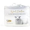 Tex family Piumino Invernale in pura Lana 100% Naturale, Wool Emotion, Rivestimento in Cotone Bianco Morbido, Profilo Argentato, 500gsm - MATRIMONIALE MAXI CM. 250X220