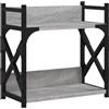 vidaXL Supporto Stampante 2 Piani Grigio Sonoma 40x20x40cm Multistrato