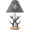 LOBERON® Lampada da tavolo Lodge, Legno di pino, Ferro, poliresina, A/Ø ca. 42/28 cm, grigio/marrone