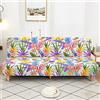DOTBUY-SHOP Copridivano Senza Braccioli Elasticizzato Universale Pieghevole Clic Clac Fodera per Divano Letto Stampa Foglia di Palma all-Coperto Antiscivolo Copridivano (Colorato,160-190cm)