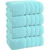 EBD Set di 4 teli da bagno extra large super Jumbo (100 x 200 cm, 600 g/m²), morbidi e grandi, 100% cotone egiziano, asciugamani da bagno ad asciugatura rapida, asciugamani da bagno XL (celeste)