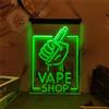 Zayeksole Insegna al Neon per Negozio di Sigarette Elettroniche per Decorazioni Murali, Insegna Luminosa al Neon A LED Dimmerabile Alimentata Tramite USB per Negozio di Fumo,Verde,60x40cm