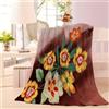 Generic Coperta 200 x 200 cm Giallo Coperta Pile Matrimoniale Adulti Fiori Coperta Divano Microfibra, 3D Plaid Accogliente per Bambini Blanket Coperta per Letto J72