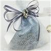 Ingrosso e Risparmio Sacchetto portaconfetti anniversario nozze argento con numero 25 in strass, TNT bianco e tulle silver decorato con fiocco e punto luce - Bomboniere venticinquesimo confettate (12 pz con confetti)