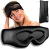 MyHalos® Mascherina per dormire in seta di gelso 3D, per donne e uomini, con coppe, oscurante, portabile per viaggi e notte