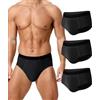BEENIUBEE Mutande Incontinenza Uomo 3 Pack, Slip Incontinenza in cotone lavabile con assorbente 150ml di volume di urina, riutilizzabili, Biancheria intima a Prova di Perdite(Nero, XL)