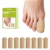 Bukihome 8 protezioni per dita dei piedi, in silicone, con superficie chiusa, in tessuto, per prevenire il dolore per calli, vesciche e unghie incarnite (8 pezzi di grandi dimensioni)