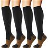 Woaysun 4 paia di calze a compressione in rame per uomini e donne, 15-20 mmHg mediche graduate a compressione per sport, corsa, fascite plantare, infermiere, stinchi diabetici