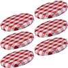 Westmark 6 Tappi a vite per barattoli di vetro, Rotondo, ø 82 mm, Latta, Rosso/Bianco, Karriert, 40952270