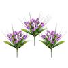 Flair Flower Cespuglio di croco con erba, 25 cm, set da 3 pezzi, a forma di croco artificiale, piccola pianta, decorazione primaverile, fiore primaverile, decorazione floreale, decorazione pasquale, nido di