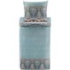 Bassetti SABBIONETA - Set copripiumino in raso, colore verde V1, dimensioni 200 x 200 + 2 x 80 x 80 cm
