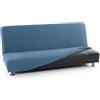 FAVERTI Copridivano per letto Click Clack 3 posti da 160 a 200 cm | Modello NOVELE | Celeste | Fodera super elastica ideale per qualsiasi divano letto | Protezione di qualità tessuto jacquard tatto