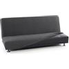 FAVERTI Copridivano per letto Click Clack 3 posti da 160 a 200 cm | Modello NOVELE | Grigio scuro | Fodera super elastica ideale per qualsiasi divano letto | Protezione di qualità tessuto jacquard in