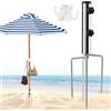 Shyllin Supporto per Ombrellone Sabbia, con Ancoraggio Terra, Regolabile Picchetto Ombrellone, Porta Ombrellone Spiaggia, Rimovibile Base Ombrellone, Supporto Ombrellone per Spiaggia, Prato, Pesca