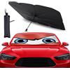 Nothern Peaks Parasole Auto Protezione Solare Anteriore per SUV, Parasole per Auto Ombrello Parasol Macchina 140x80cm Resistente ai Raggi UV Ombrello per auto con Rivestimento in Titani