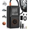 FAOKZE Compressore ad Aria Portatile,Gonfiatore Elettrico Portatile con Manometro,150PSI Pompa Elettrica,4000 mAh Mini Compressore Portatile con Luce USB/LED,per Auto, Moto, Biciclette e Palloni