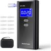 Milduall Etilometro Portatile, Alcol Test con Display LCD Digitale Etilometro con 10 Boccagli Etilometri Professionale Senza Contatto per Patry all'aperto