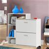 BAKAJI Scarpiera Portascarpe Salvaspazio Slim con Scaffale Libreria 4 Ripiani in Legno MDF 2 Ante a Ribalta E Doppia Profondita' Dimensioni 102 x 25 x 98 cm Design Moderno (Bianco)