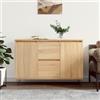Gecheer Credenza Rovere Sonoma 104x35x70 cm in Legno Multistrato,Credenza Bassa,Credenza Soggiorno Cucina,Credenze e Buffet,Mobiletto Multiuso,#002