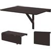 COSTWAY Tavolo Pieghevole a Muro, Tavolino Porta PC da Parete in Legno, Tavolo a Scomparsa Multifunzionale, Ideale per Soggiorno, Cucina e Studio, 80 x 60 x 45 cm (Marrone)