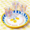 Talking Tables Vassoio Rotondo Grande per Bevande, Snack e Condimenti - Design Colorato con Limoni, Ideale per Estate, BBQ, Feste in Giardino | Latta | 31cm