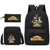 Jiumaocleu My Hero Academia, set da 3 pezzi con portapranzo e astuccio, set di borse per la scuola per ragazze ragazzi ragazzi ragazzi zaino scuola studente borsa da viaggio zaino, Tipo 1