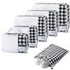 ECOHUB 6 Pezzi Organizer Valigia, Packing Cubes Salvaspazio con Tasca per Etichetta, Tessuto Ripstop Organizer Valigie, Viaggio Accessori Utili (A Quadri Bianco e Nero)