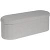 PINPLUS Pouf con Contenitore, Sgabello Imbottito Pieghevole in Tessuto Bouclé, Panchetta con Vano di Rimaneggio per Camera, Soggiorno, Ingresso, 110x38x38cm, Grigio