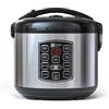 KitchenLove Cuociriso con vapore, 1,2 l, Electric Rice Cooker Stainless Steel, fornello elettrico e digitale con pentola interna, per 2-5 persone, pentola riso con timer, pentola in acciaio inox, nero