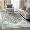 artyrugs Tappeto Lavabile in Lavatrice, 152x213cm, 75% Cotone Riciclato, Pelo Corto, Fondo Antiscivolo, Tappeti per Soggiorno, Camera da Letto, Cucina, Corridoio, Ufficio, Salvia