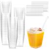 Aurinovellia Set di 40 Pezzi Tazze Bicchieri da Dessert con Cucchiai Plastica, 160 ml/5oz Coppette Gelato Riutilizzabili, Bicchierini Monoporzione Dolci, Bicchierini Finger Food Trasparenti per Feste e Compleanni