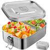 YILANJIN Lunch Box in Acciaio Inox, 1000 ml Prova Perdite LunchBox, Portapranzo con Scomparti Flessibili, Portatile Bento Box per Ufficio, Scuola, Viaggi