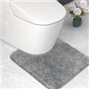 wyewye Tappetino da bagno in microfibra, tappetino da bagno super spesso 2 cm, super assorbente, 50 x 50 cm, a forma di U, grigio