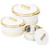 Pinnacle Casseruola isolata con coperchio, set da 3 pezzi da 3,7/2,6/1,5 qt. Scaldavivande termiche per zuppa/insalata, contenitore per alimenti caldi in acciaio inox, miglior set regalo per le mamme