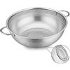 Herogo Colino da 28 cm, in acciaio inox con manico, colino per pasta microforato, scolapasta per scolapiatti e risciacqui verdura, frutta, pasta, riso, di alta qualità e lavabile in lavastoviglie