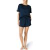Amazon Essentials Set Pigiama con Top e Pantaloncini in Raso Donna, Blu Marino, M