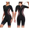 Santic Tuta da triathlon da donna, imbottita, a maniche corte, per triathlon, ad asciugatura rapida, dimagrante, Colore: rosso, L