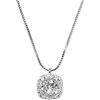 generic Collier Homme, Collana in Argento Sterling 925 AAA CZ Zirconia Collana con Ciondolo Quadrato per Donne Ragazze Catena Collares Kolye Girocollo Regalo