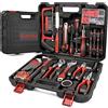 Sundpey Cassetta Attrezzi Completa 148-PCS Set Attrezzi Lavoro - Fai da te Meccanica Strumenti - Valigia Utensili Portatile Sundpey con Cacciaviti Cricchetto Pinze Riparazioni Quotidiane Casa Ufficio Rosso